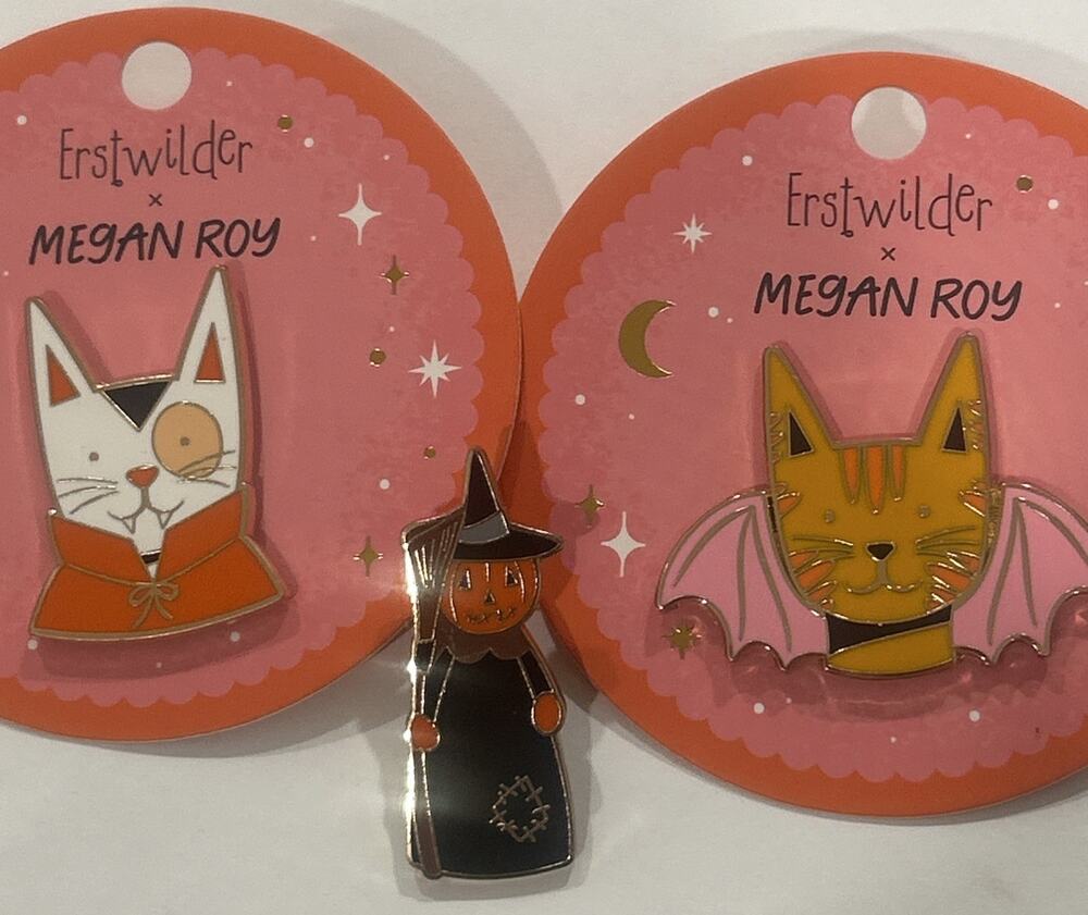 Erstwilder Enamel Bundle- A Stitched Witch, Fangtastic Kitty, & Winged Kitty